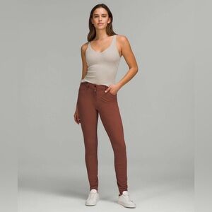 Lululemon City Sleek Slim-Fit 5 Pocket High-Rise Pant Rust/Brown